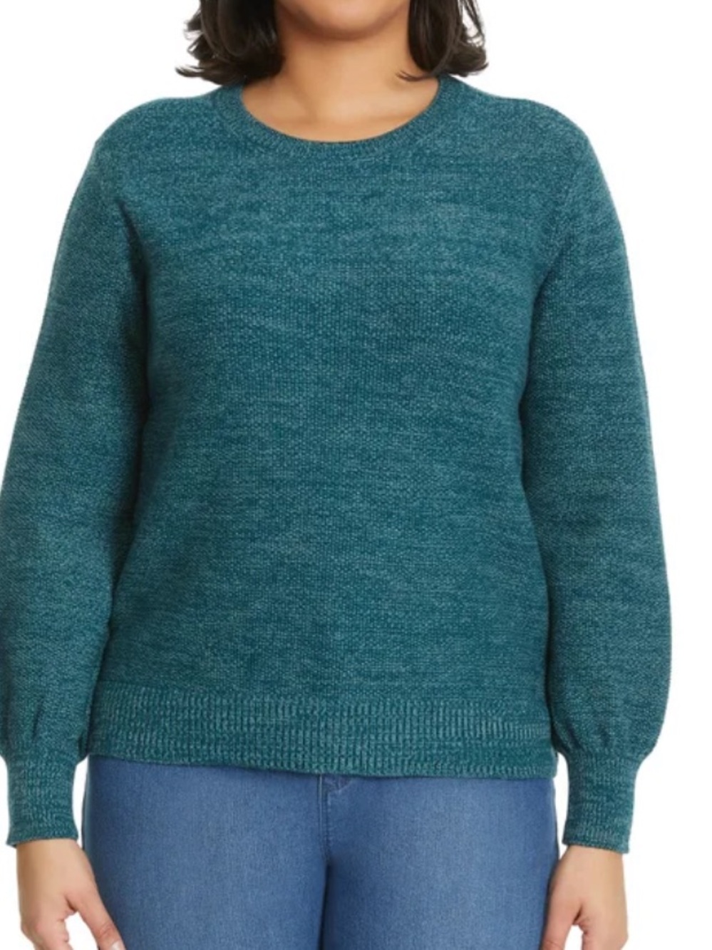 NEW Gloria Vanderbilt Women’s Teal Crewneck Sweater - Picture 4 of 4